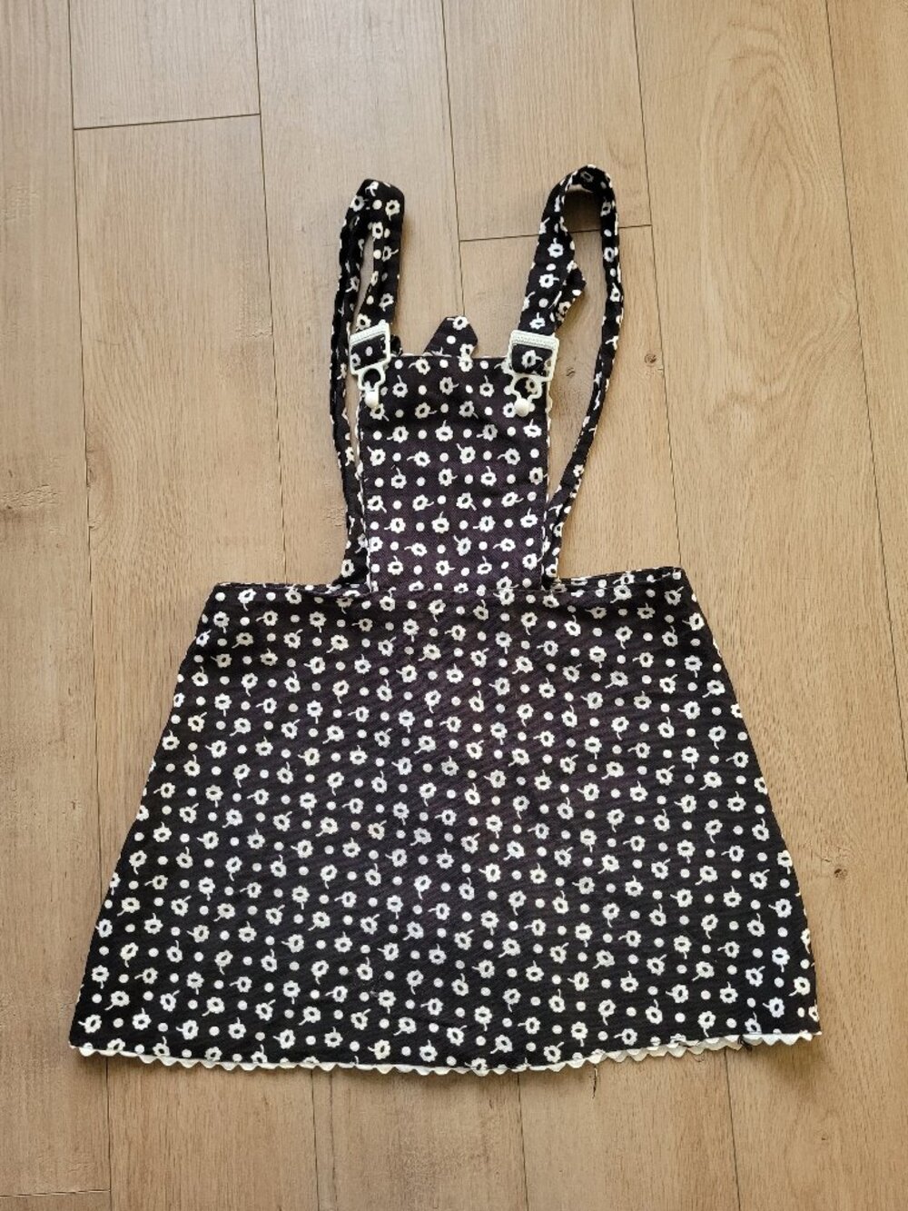 70's Floral Apron Mini Skirt